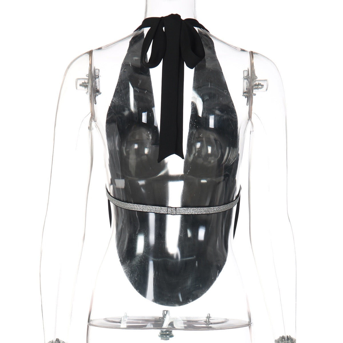 C17639 2026 Spring Summer Women Backless Corset Top Night Club Outfit Sexy Fashion Halter Neck Bandage Hollow