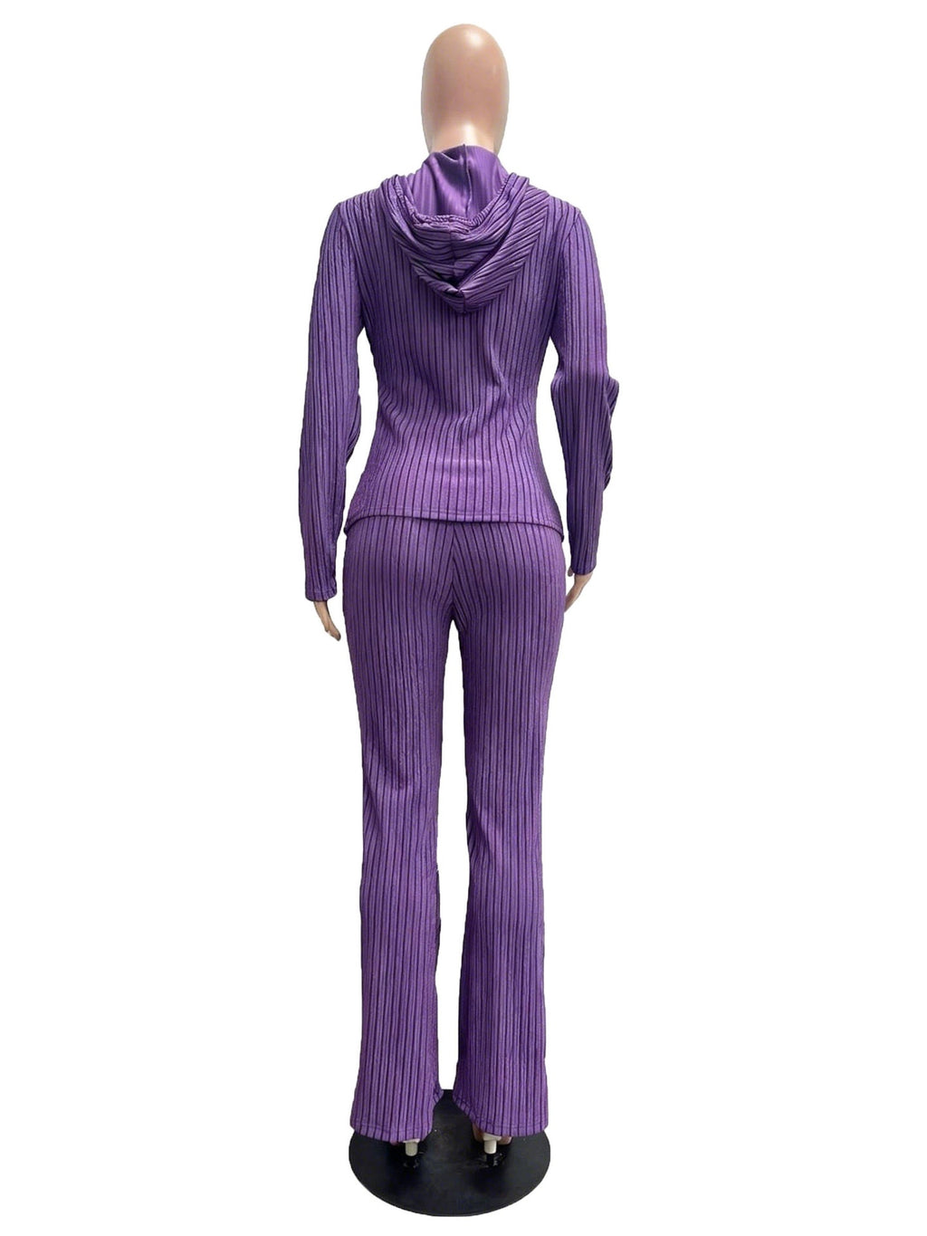 CM9542 Spring Trend Ribbed2PieceSet WomenZip upCardigan Jacket+Long Pants Matching Casual Suit
