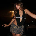 C17639 2026 Spring Summer Women Backless Corset Top Night Club Outfit Sexy Fashion Halter Neck Bandage Hollow
