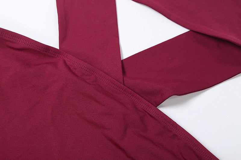 K25S88357 Fashion2-Piece Set Women Halter Chest Wrapped Backless Tank Top+Flare Pants Hottie Sporty Stretch