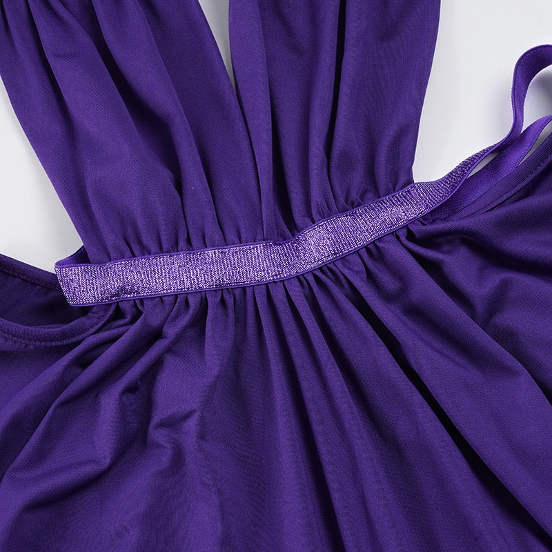 Z16380 Sexy Backless Patchwork Hollow Hanging Neck Slimming Vest Dress, Trendy and Personalized Slim Fit Long Skirt