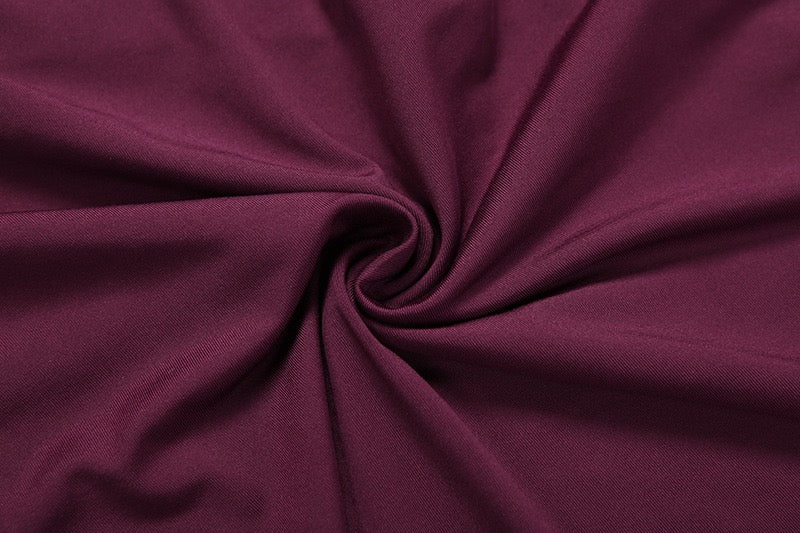 Z18630 Women Dress Mesh Sexy Ruffled Round Neck Long Sleeve Dress Burgundy