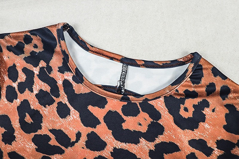 JP006285 Leopard Print2 Piece Set Woman Summer Trend O-Neck Sleeveless Tank Top+Skinny Long Pants Street Fashion