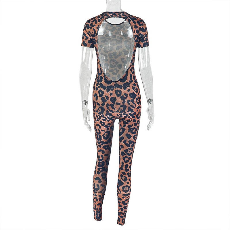 JP006285 Leopard Print2 Piece Set Woman Summer Trend O-Neck Sleeveless Tank Top+Skinny Long Pants Street Fashion