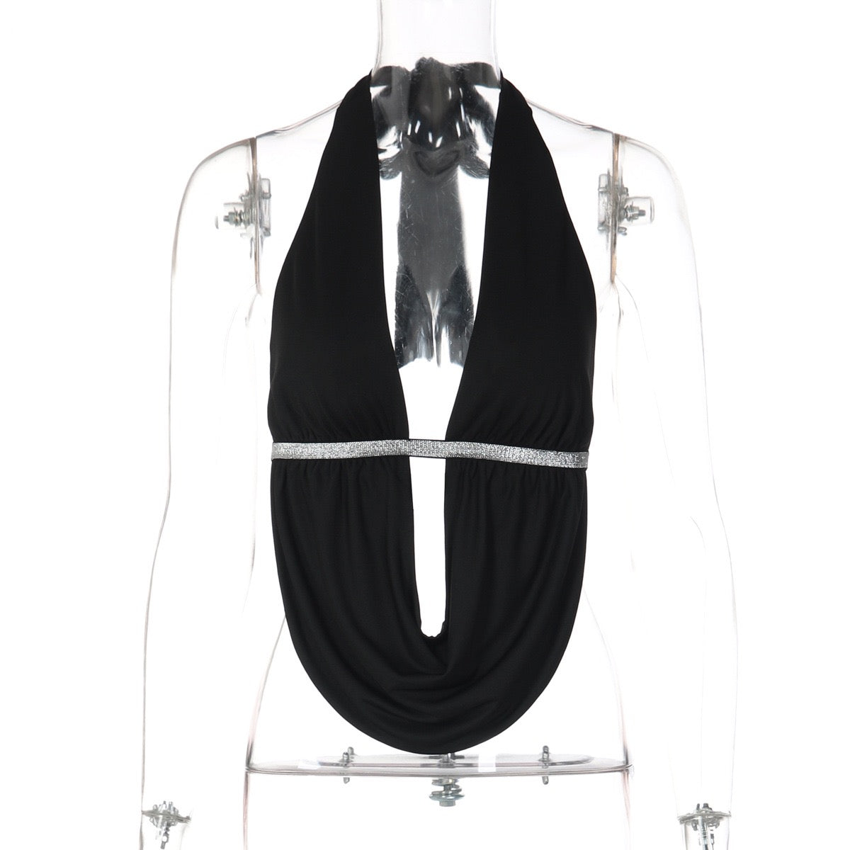 C17639 2026 Spring Summer Women Backless Corset Top Night Club Outfit Sexy Fashion Halter Neck Bandage Hollow